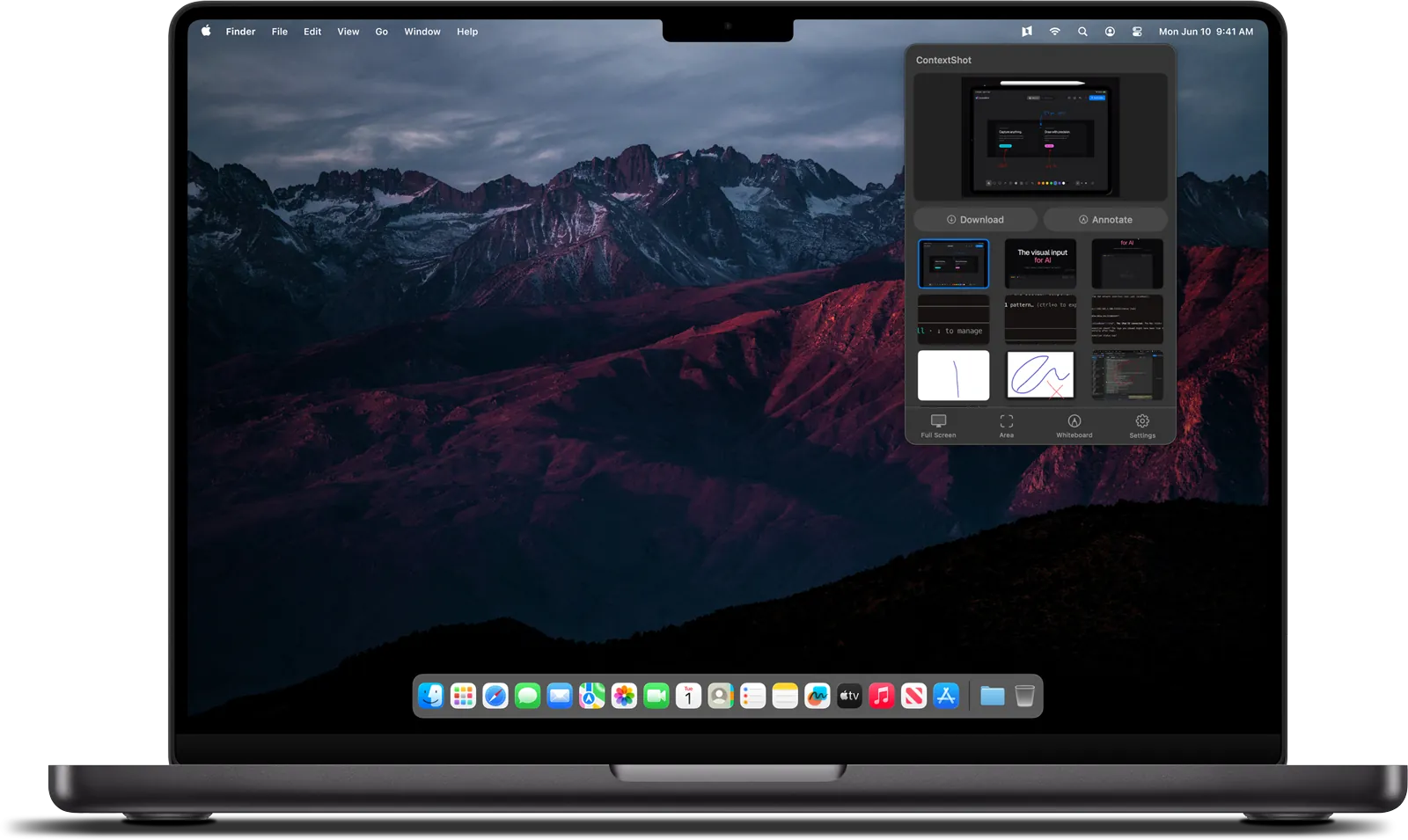 ContextShot running on Mac